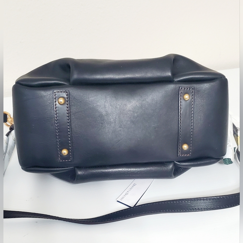 New Dooney Bourke Florentine Leather Medium Mail Satchel Black - Picture 8 of 10